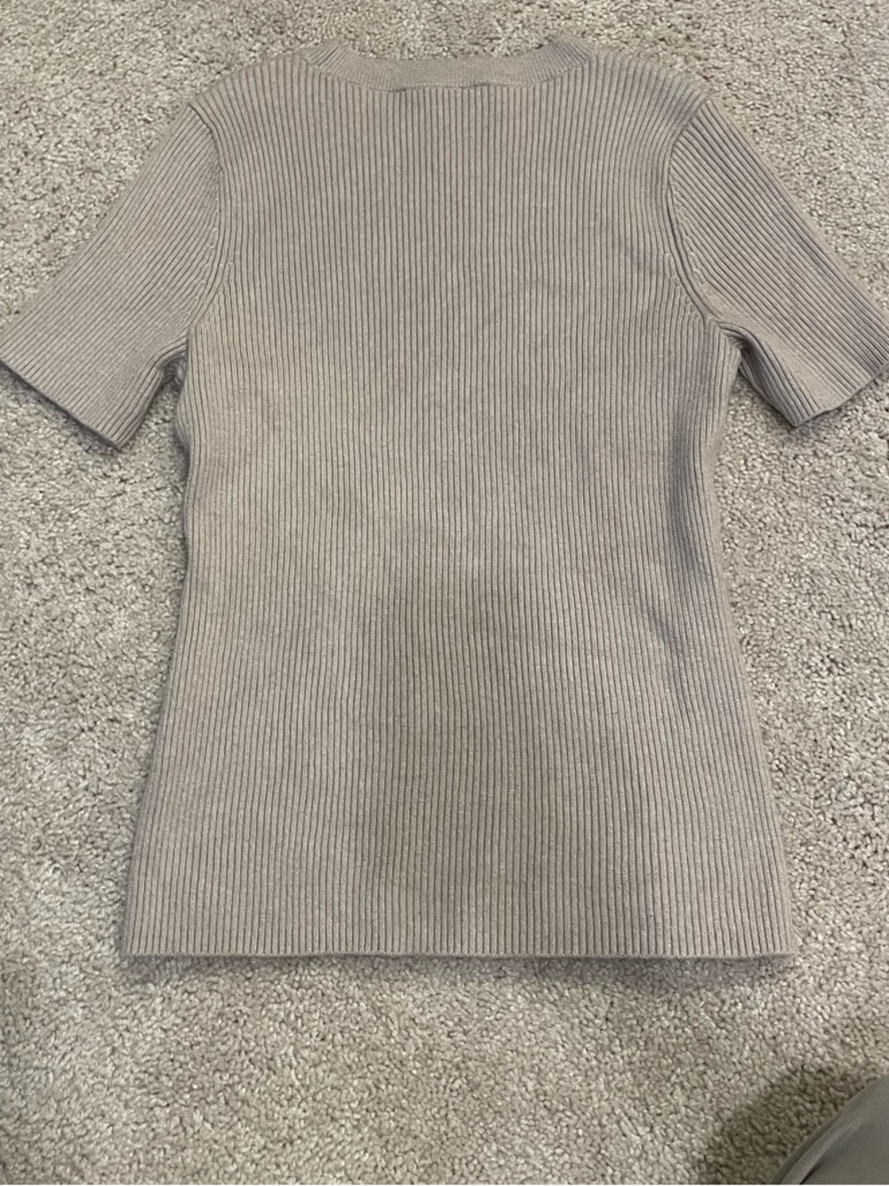 A&F Ribbed, Short Sleeve, Button-Side Sweater - Picture 2 of 4
